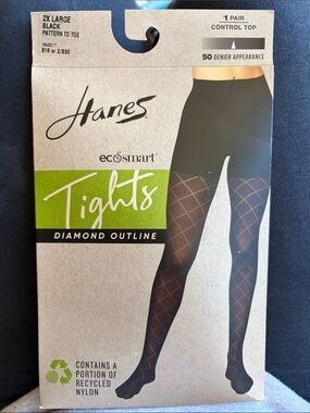 Hanes Black Diamond Outline EcoSmart Tights